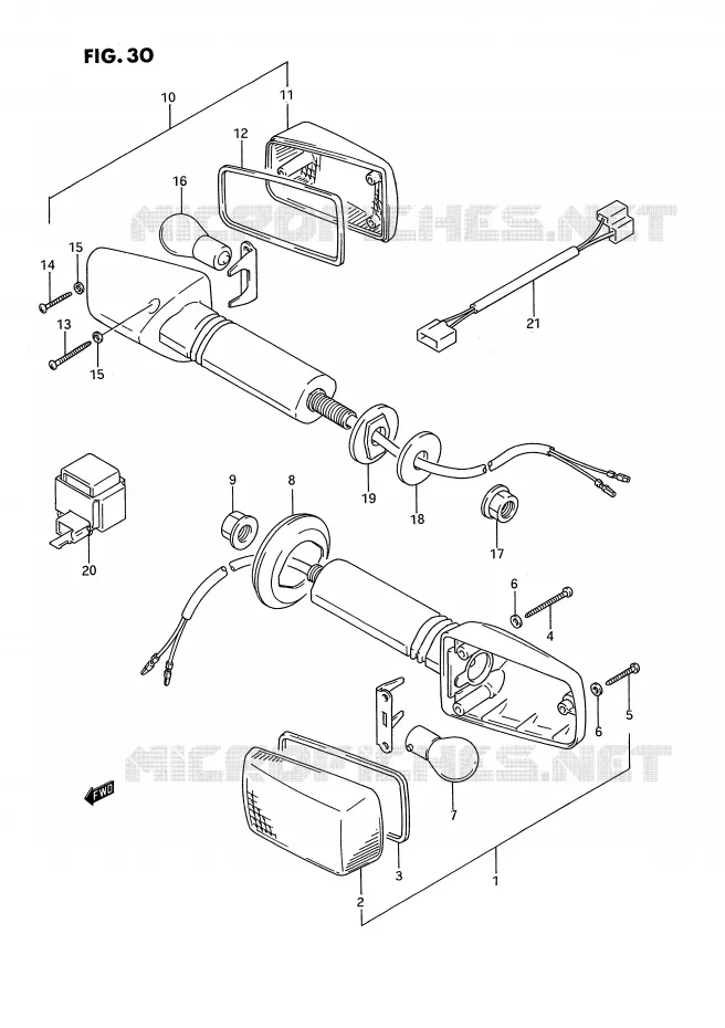 CLIGNOTANTS (MODELE N/P) Suzuki MOTO 750 GSX-R 1994  GSX-R750WR(E2)
