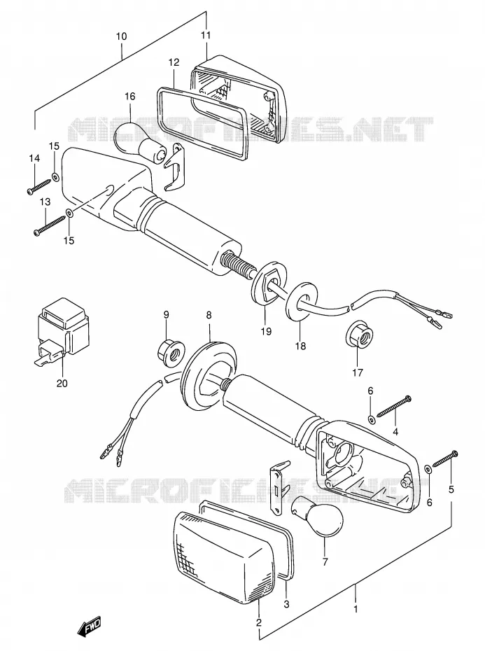 CLIGNOTANTS (MODELE P/R) Suzuki MOTO 1100 GSX-R 1996  GSX-R1100WT(E2)