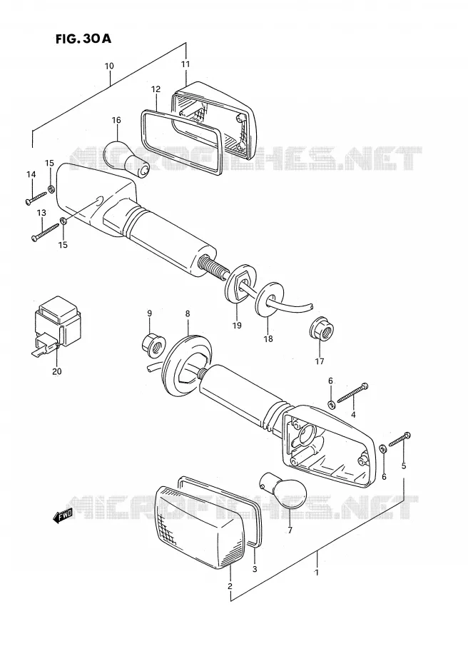 CLIGNOTANTS (MODELE R/S) Suzuki MOTO 750 GSX-R 1992  GSX-R750WN(E2)