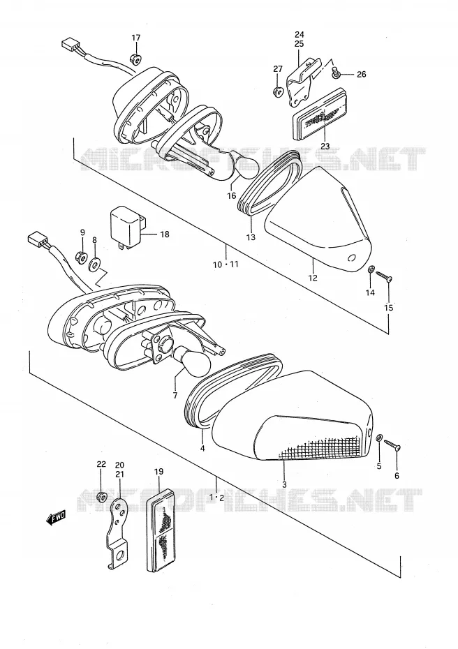 CLIGNOTANTS Suzuki MOTO 1100 GSX-F 1991  GSX1100FM(E28)