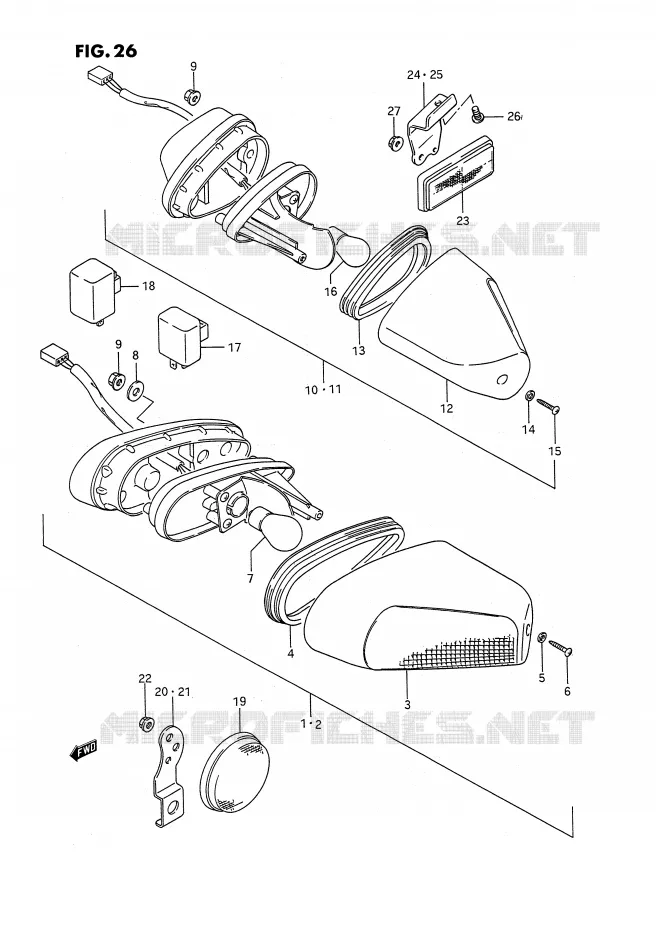 CLIGNOTANTS Suzuki MOTO 1100 GSX-F 1992  GSX1100FN(E2)