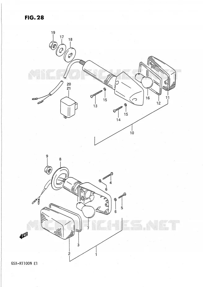 CLIGNOTANTS Suzuki MOTO 1100 GSX-R 1992  GSX-R1100N(E1)