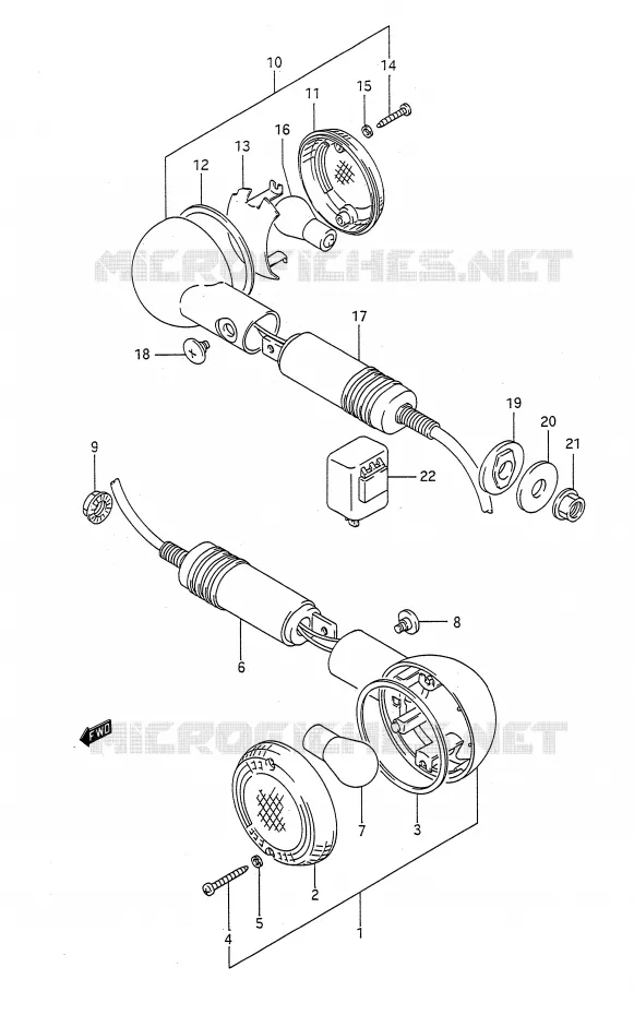 CLIGNOTANTS Suzuki MOTO 400 BANDIT-N 1993  GSF400P(E28)