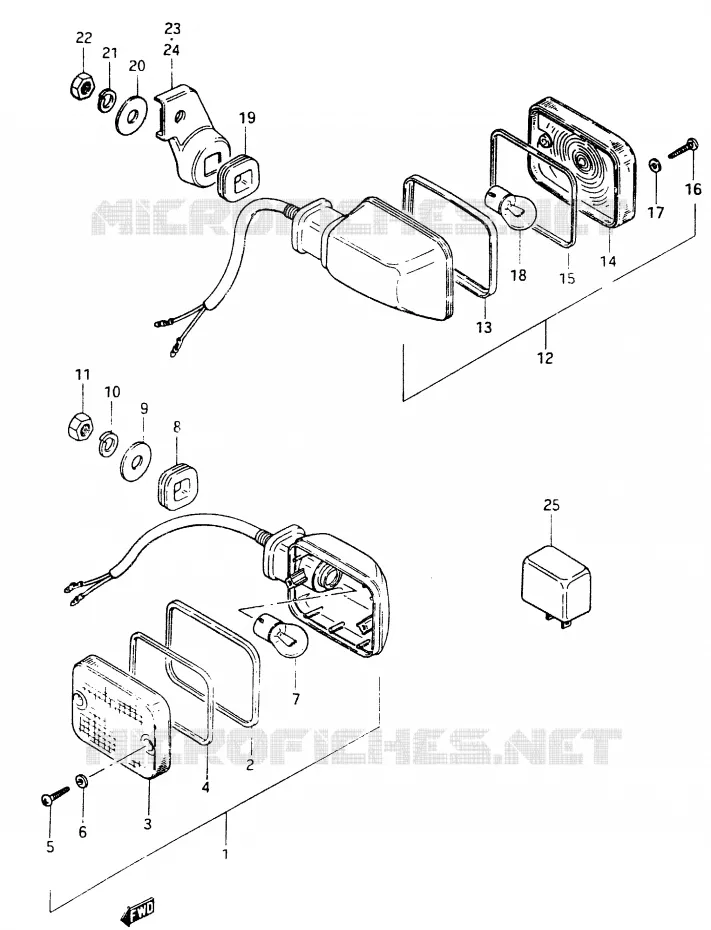 CLIGNOTANTS Suzuki MOTO 400 GSX 1983  GSX400FD