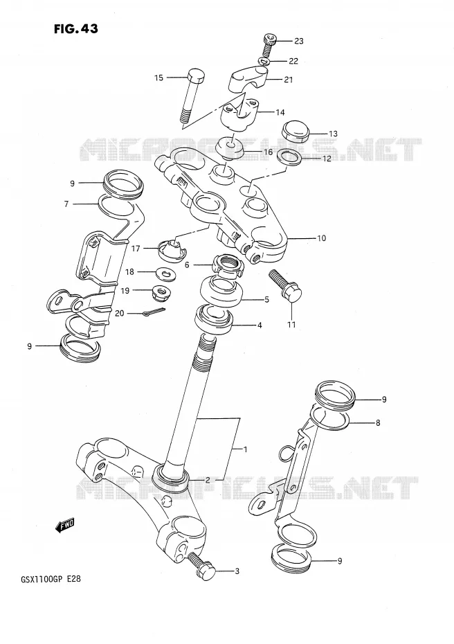 COLONNE DE DIRECTION Suzuki MOTO 1100 GSX-G 1991  GSX1100GM(E28)
