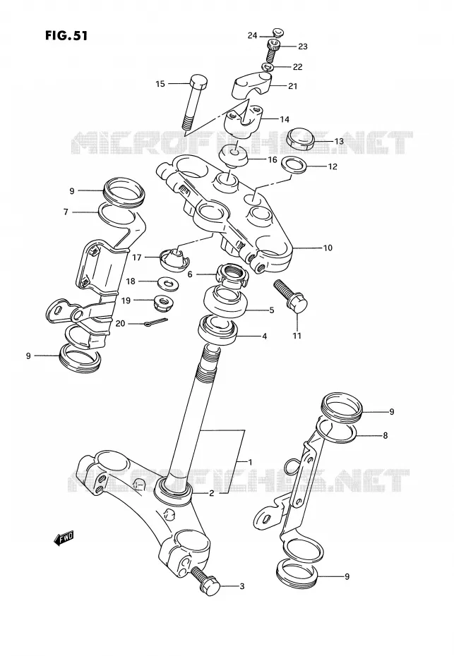 COLONNE DE DIRECTION Suzuki MOTO 1100 GSX-G 1994  GSX1100GR(E2)