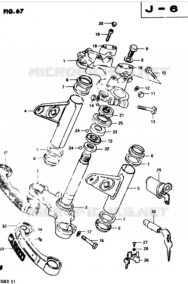 COLONNE DE DIRECTION Suzuki MOTO 250 GSX 1982  GSX250EZ(Z/D)