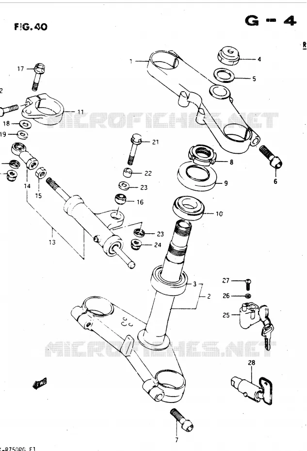 COLONNE DE DIRECTION Suzuki MOTO 750 GSX-R 1986  GSX-R750RG