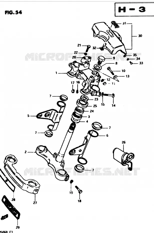 COLONNE DE DIRECTION Suzuki MOTO 850 GS 1982  GS850GZ(E1)