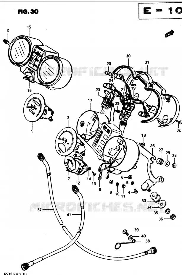 COMPTEUR (MODELE D) Suzuki MOTO 250 GSX 1982  GSX250ESZ(Z/D)