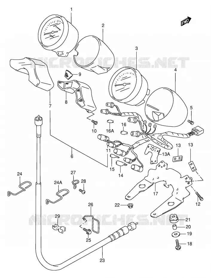 COMPTEUR (MODELE T/V/W/X) Suzuki MOTO 600 BANDIT 1995  GSF600S(E02)