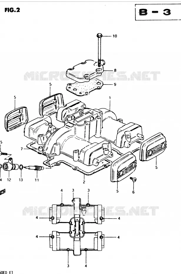 COUVERCLE DE CULASSE (MODELE D) Suzuki MOTO 250 GSX 1982  GSX250ESZ(Z/D)