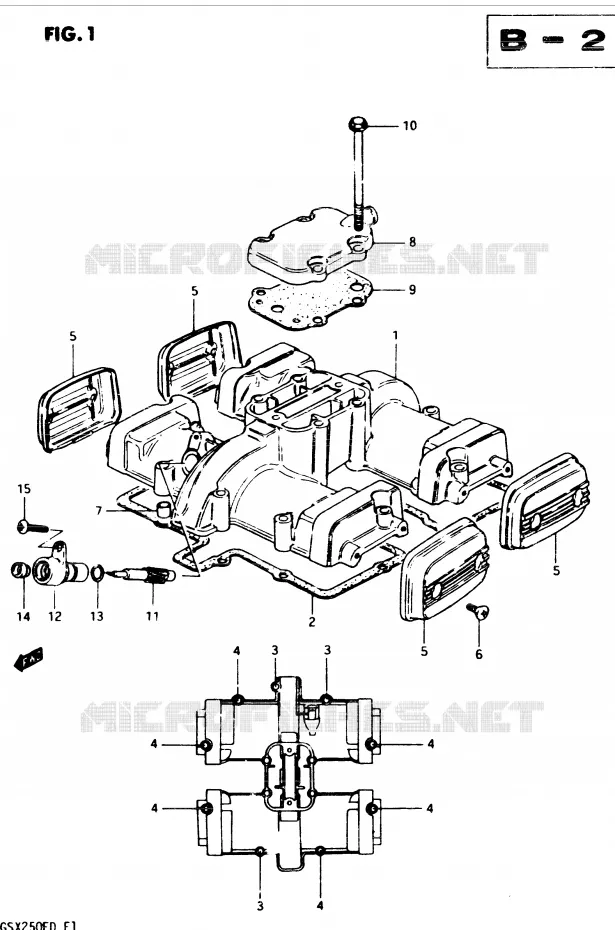COUVERCLE DE CULASSE (MODELE Z) Suzuki MOTO 250 GSX 1982  GSX250ESZ(Z/D)