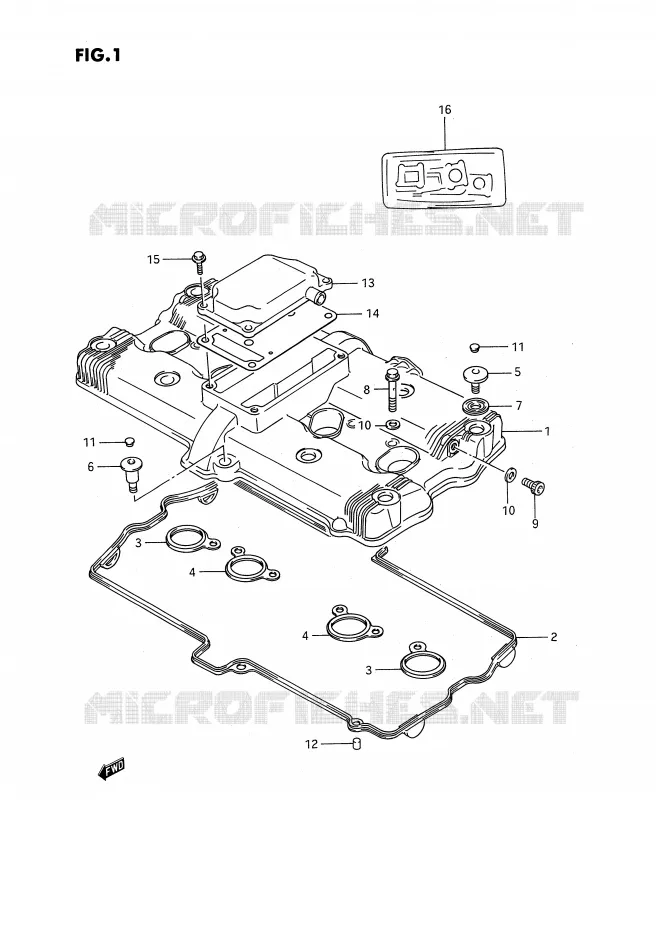 COUVERCLE DE CULASSE Suzuki MOTO 1100 GSX-F 1991  GSX1100FM(E2)