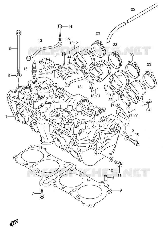 CULASSE (MODELE P/R) Suzuki MOTO 1100 GSX-R 1996  GSX-R1100WSKT(E2)