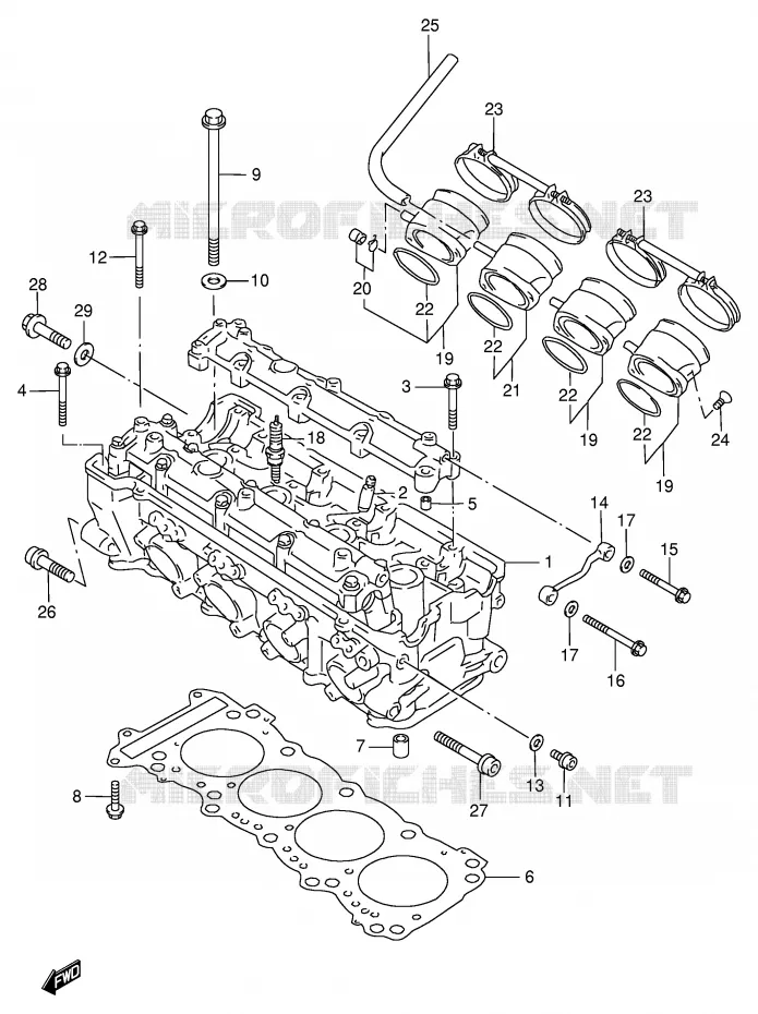 CULASSE (MODELE T/V) Suzuki MOTO 750 GSX-R 1996  GSX-R750T(E2)
