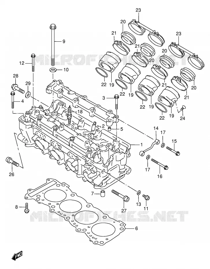 CULASSE (MODELE W/X) Suzuki MOTO 750 GSX-R 1999  GSX-R750X(E2)