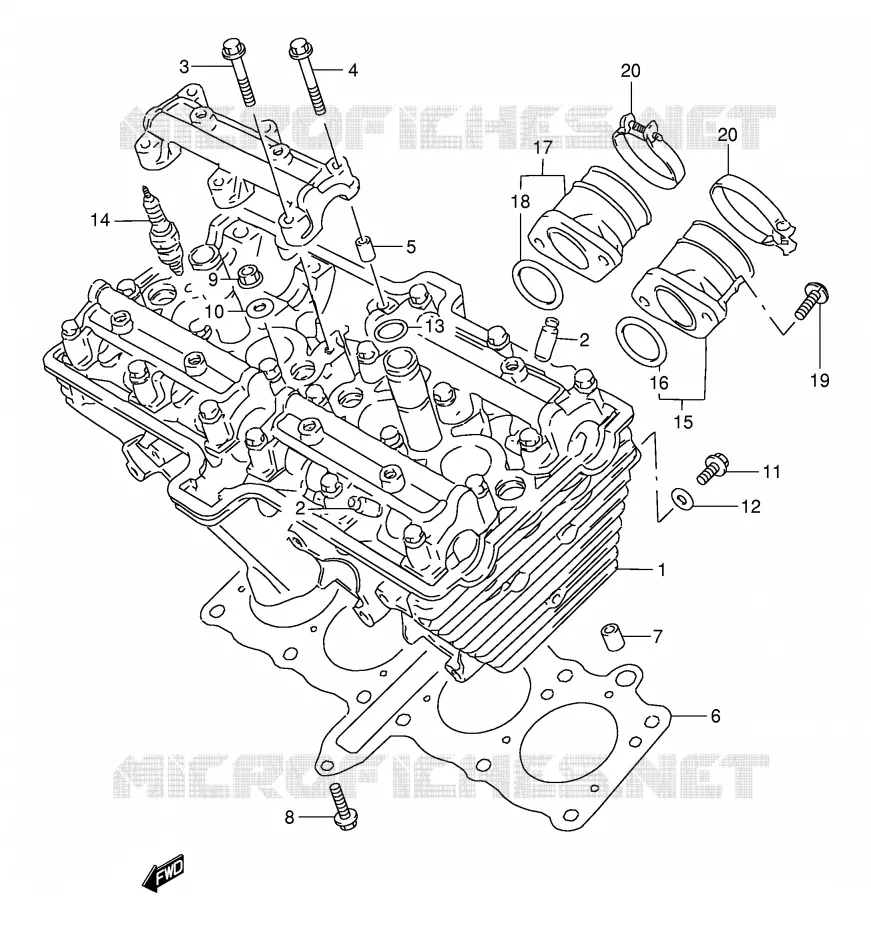 CULASSE Suzuki MOTO 250 GSX 1997  GSX250FV(E24)
