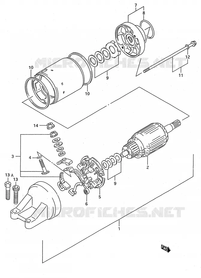 DEMARREUR (MODELE R/S) Suzuki MOTO 750 GSX-R 1995  GSX-R750WS(E28)