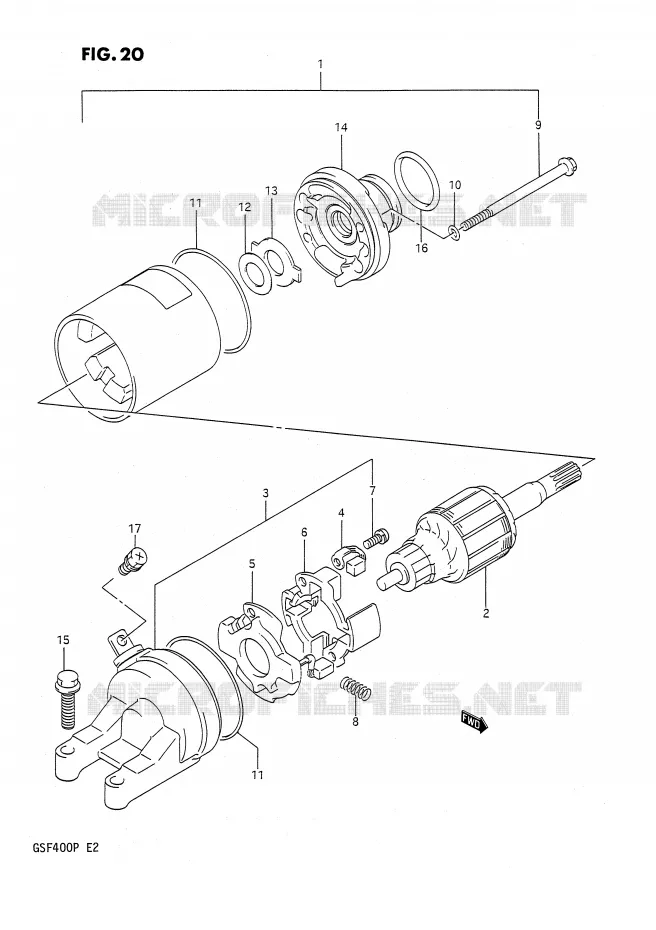 DEMARREUR Suzuki MOTO 400 BANDIT 1993  GSF400P(E2)