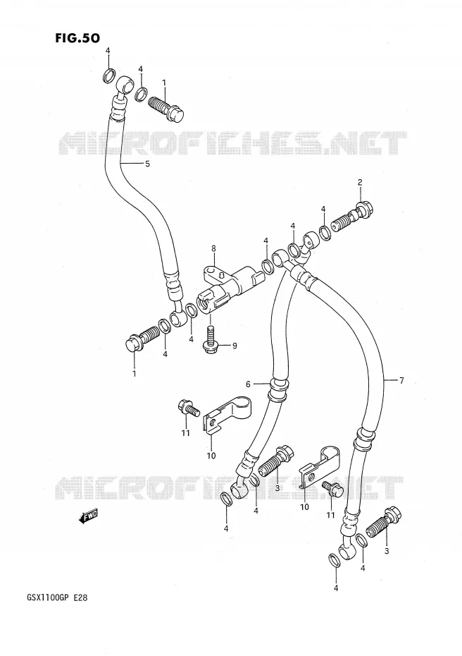 DURITE DE FREIN AVANT Suzuki MOTO 1100 GSX-G 1993  GSX1100GP(E28)