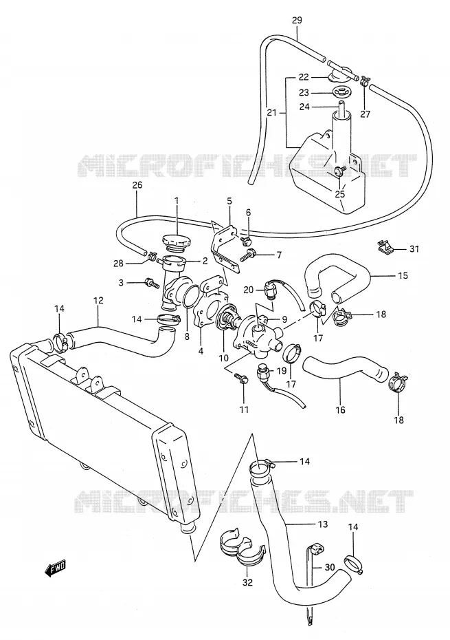 DURITE DE RADIATEUR Suzuki MOTO 400 BANDIT-N 1992  GSF400N(E28)