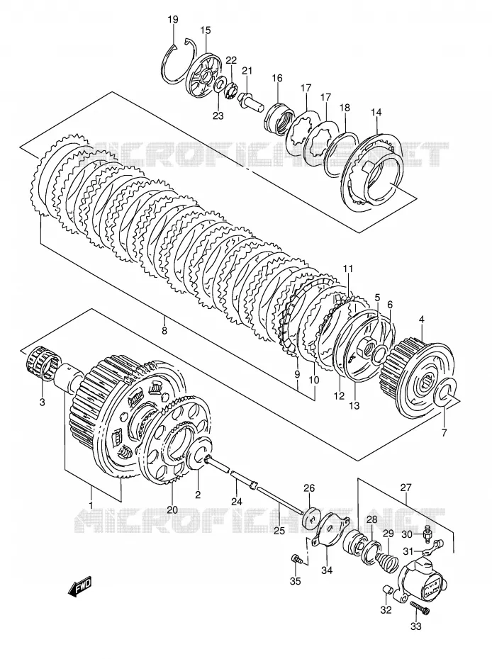 EMBRAYAGE (MODELE P/R) Suzuki MOTO 1100 GSX-R 1998  GSX-R1100WW(E28)