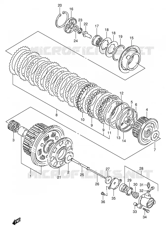 EMBRAYAGE (MODELE S/T/V/W) Suzuki MOTO 1100 GSX-R 1995  GSX-R1100WSKS(E2)