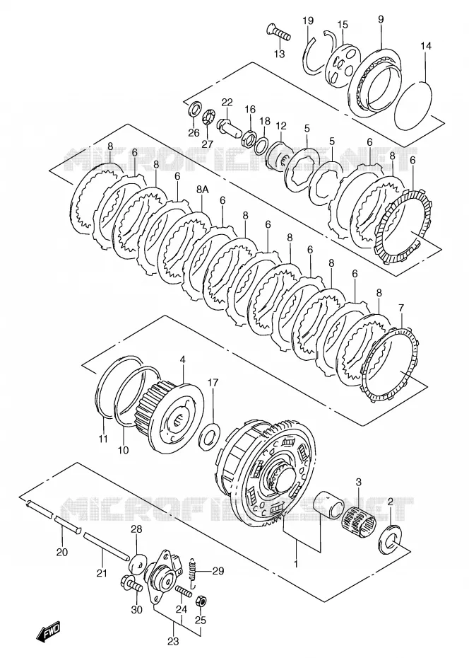 EMBRAYAGE (MODELE V/W) Suzuki MOTO 600 GSX-R 1997  GSX-R600V(E2)