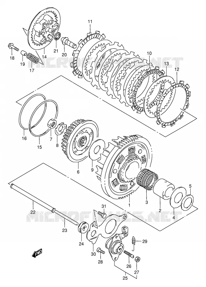 EMBRAYAGE Suzuki MOTO 250 BANDIT 2000  GSF250VY(E24)