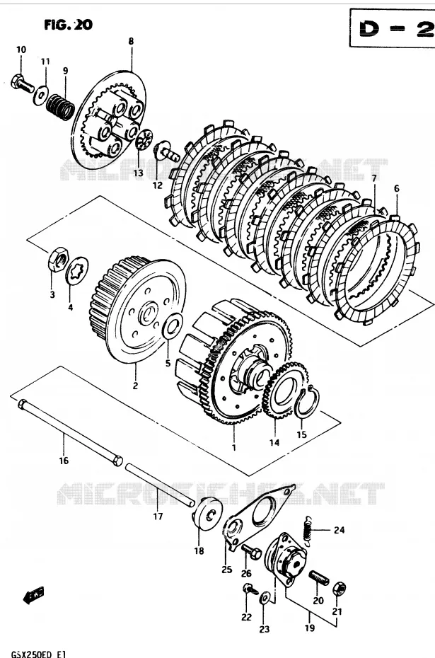 EMBRAYAGE Suzuki MOTO 250 GSX 1982  GSX250SZ(Z/D)