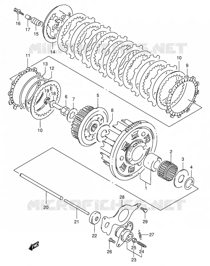 EMBRAYAGE Suzuki MOTO 400 GSX-R 1990  GSX-R400RL(E30)