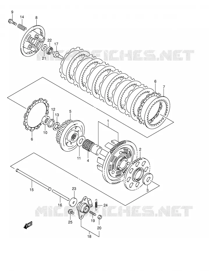 EMBRAYAGE Suzuki MOTO 600 BANDIT 2004  GSF600SK4(E2)