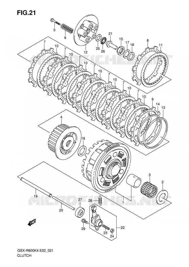 EMBRAYAGE Suzuki MOTO 600 GSX-R 2004  GSX-R600U2K4(E2)