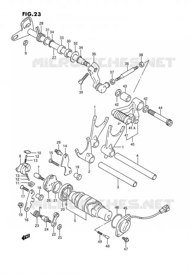 ENSEMBLE DE SELECTION DE VITESSES Suzuki MOTO 1100 GSX-G 1994  GSX1100GR(E2)