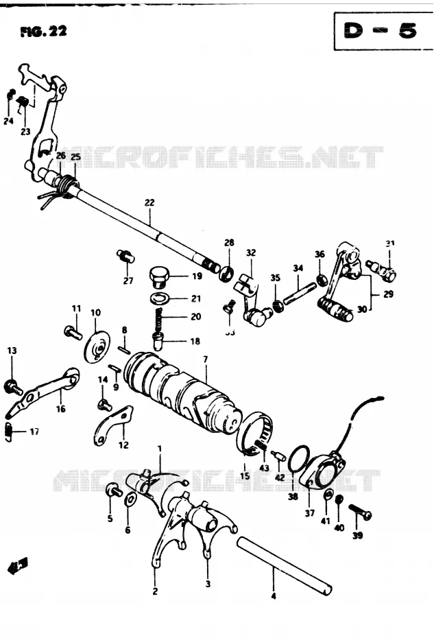 ENSEMBLE DE SELECTION DE VITESSES Suzuki MOTO 250 GSX 1983  GSX250ED(Z/D)
