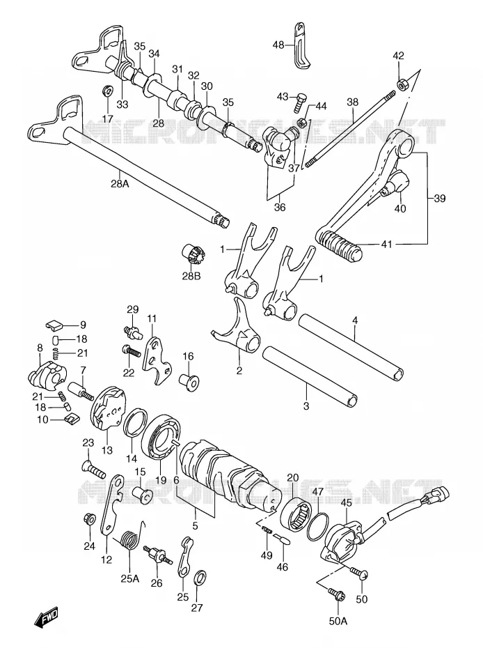 ENSEMBLE DE SELECTION DE VITESSES Suzuki MOTO 600 GSX-R 1998  GSX-R600W(E2)