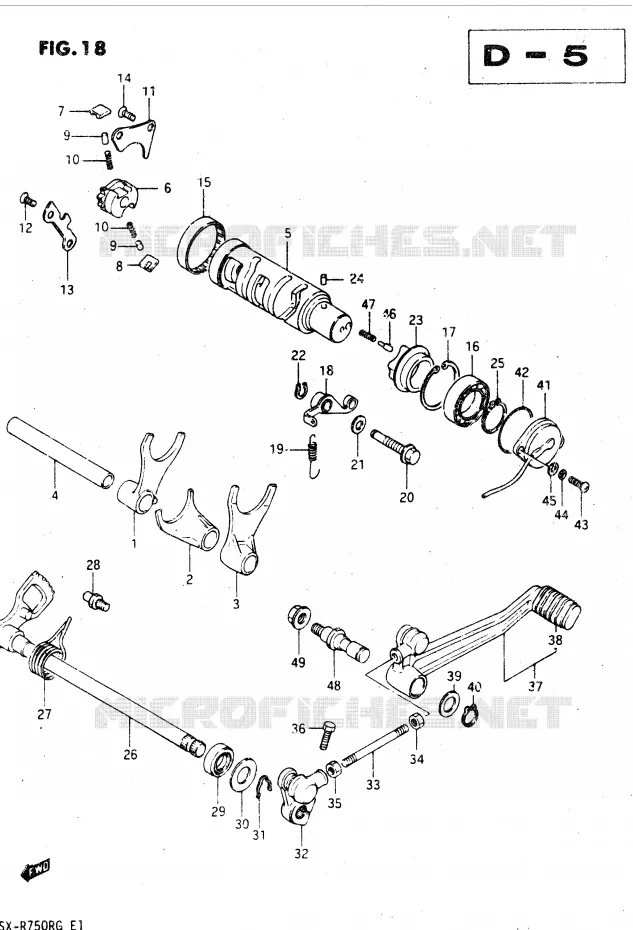 ENSEMBLE DE SELECTION DE VITESSES Suzuki MOTO 750 GSX-R 1986  GSX-R750RG