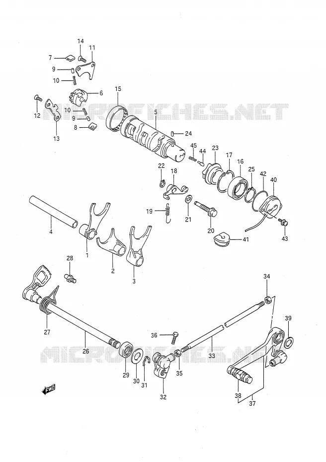 ENSEMBLE DE SELECTION DE VITESSES Suzuki MOTO 750 GSX-R 1991  GSX-R750M(E28)