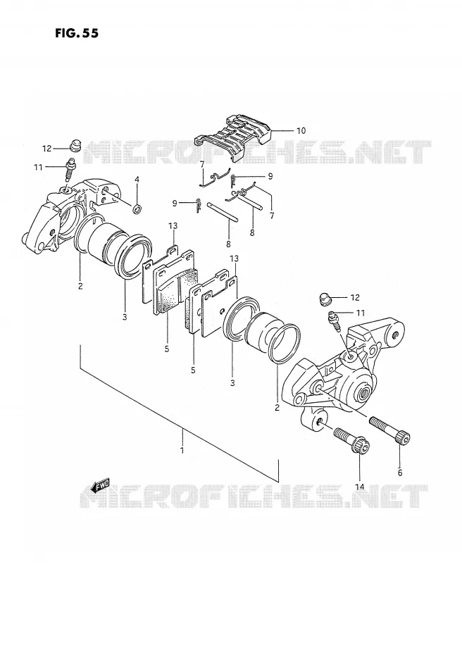 ETRIER DE FREIN ARRIERE (MODELE J/K/L/M/N) Suzuki MOTO 1100 GSX-F 1992  GSX1100FN(E2)