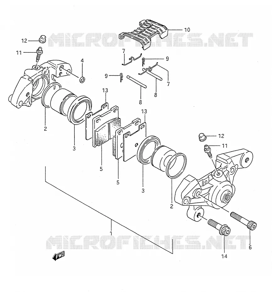 ETRIER DE FREIN ARRIERE (MODELE J/K/L/M/N) Suzuki MOTO 1100 GSX-F 1992  GSX1100FN(E28)