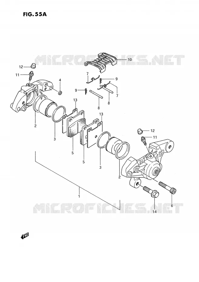 ETRIER DE FREIN ARRIERE (MODELE P/R) Suzuki MOTO 1100 GSX-F 1988  GSX1100FJ(E2)