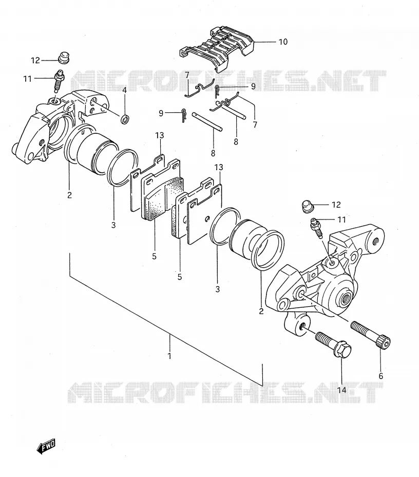ETRIER DE FREIN ARRIERE (MODELE P) Suzuki MOTO 1100 GSX-F 1993  GSX1100FP(E28)