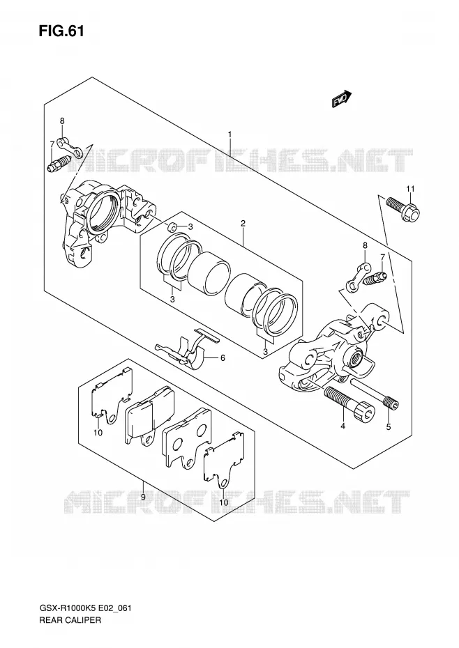 ETRIER DE FREIN ARRIERE Suzuki MOTO 1000 GSX-R 2006  GSX-R1000U2K6(E2)