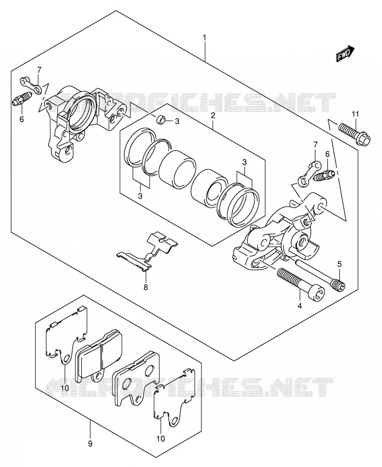 ETRIER DE FREIN ARRIERE Suzuki MOTO 600 GSX-R 2004  GSX-R600U3K4(E2)