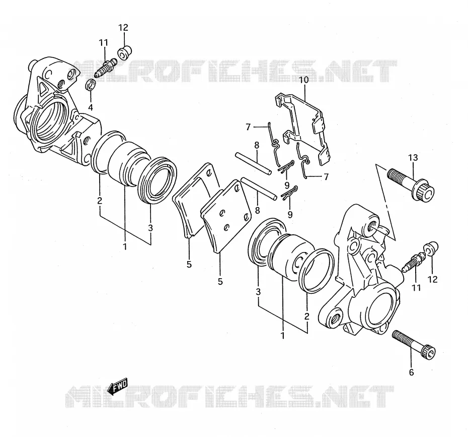 ETRIER DE FREIN AVANT (MODELE K/L/M/N) Suzuki MOTO 1100 GSX-F 1988  GSX1100FJ(E28)