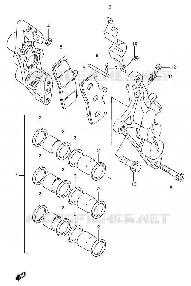 ETRIER DE FREIN AVANT (MODELE P/R) Suzuki MOTO 1100 GSX-R 1994  GSX-R1100WR(E2)
