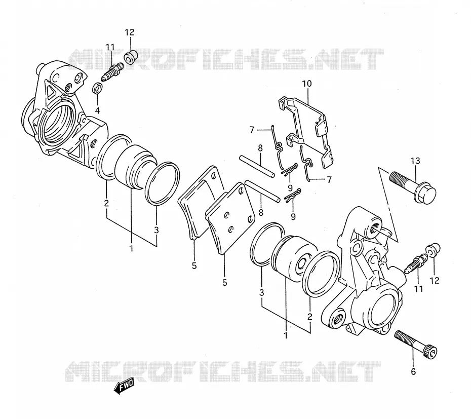 ETRIER DE FREIN AVANT (MODELE P) Suzuki MOTO 1100 GSX-F 1989  GSX1100FK(E28)