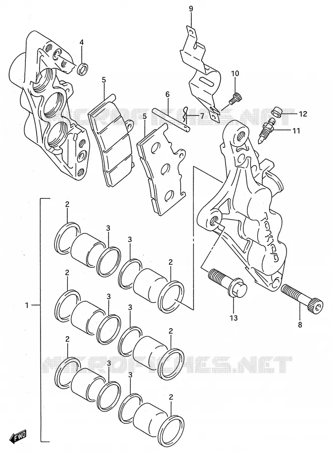 ETRIER DE FREIN AVANT (MODELE R) Suzuki MOTO 750 GSX-R 1992  GSX-R750WN(E28)