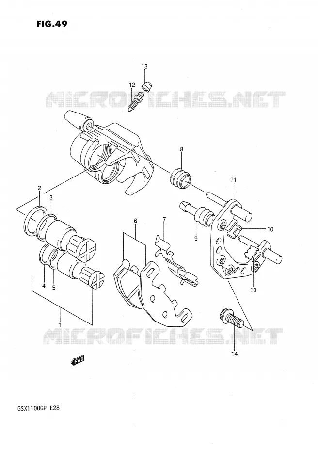 ETRIER DE FREIN AVANT Suzuki MOTO 1100 GSX-G 1991  GSX1100GM(E28)